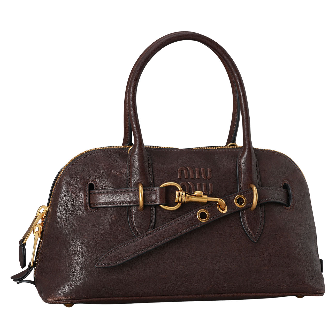 MIU MIU(USED)미우미우 아방뛰르 나파 가죽 탑 핸들 백